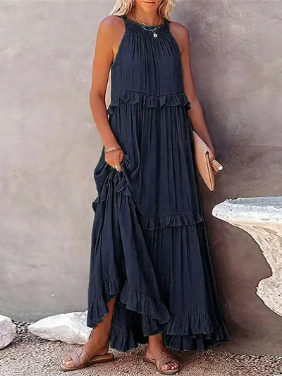 Robyn - Halter Ruffle Maxi Dress
