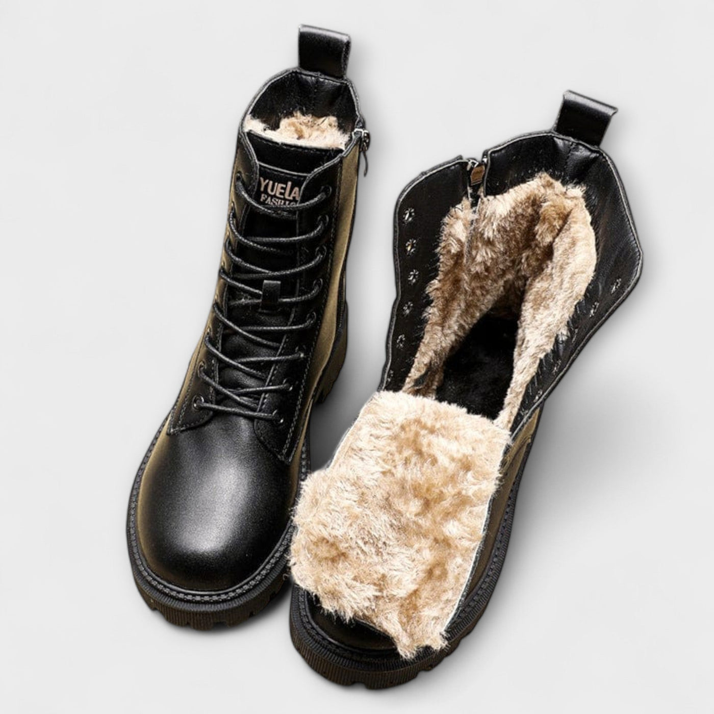 Polished Black Leather Boots