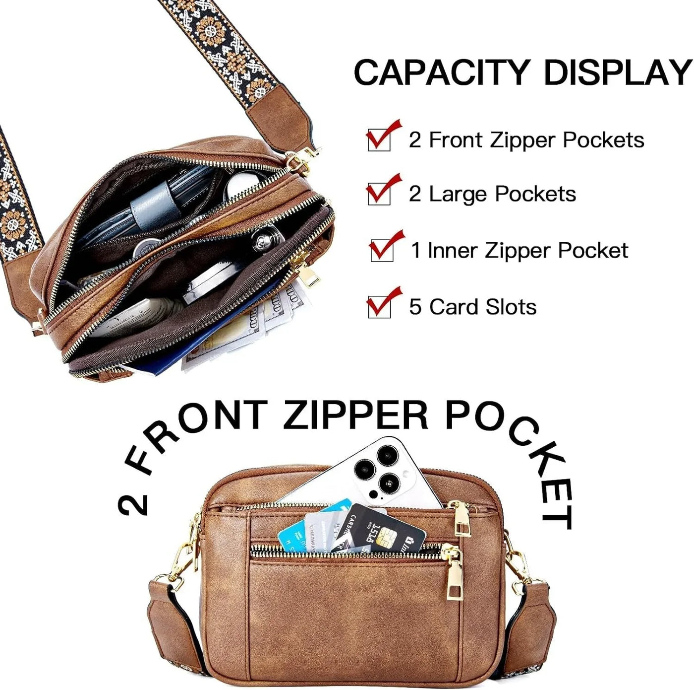 Jessica | Refined Leather Shoulder Bag